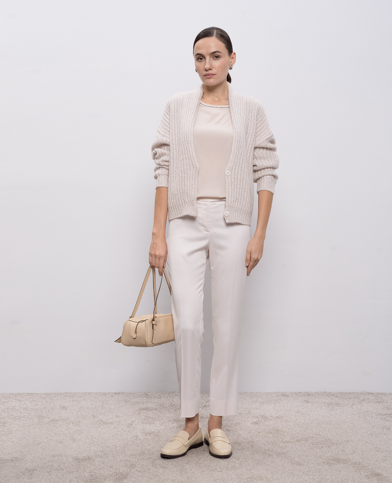 Beige silk top Peserico 2