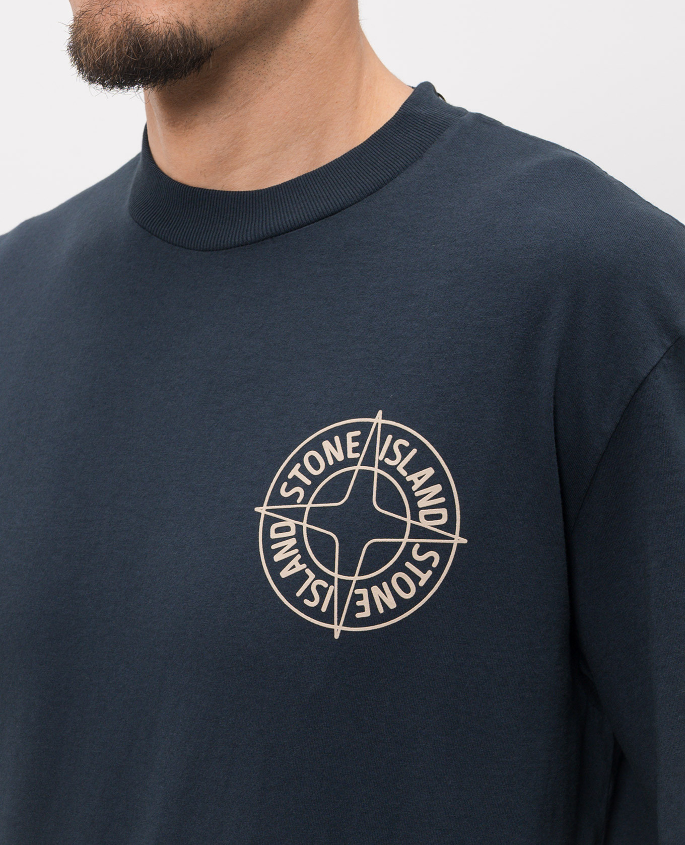 

Blue T-shirt with textured print Stone Island