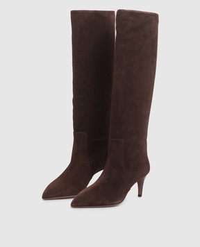 Paris Texas Brown Suede Stiletto Boots PX504XV003