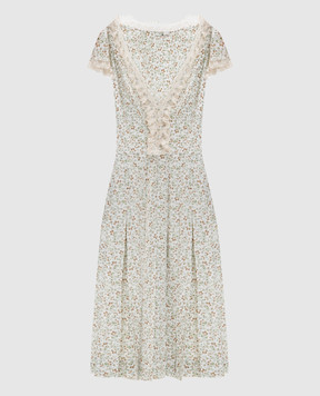 Ermanno Scervino White silk dress with floral print D482Q345APXWE