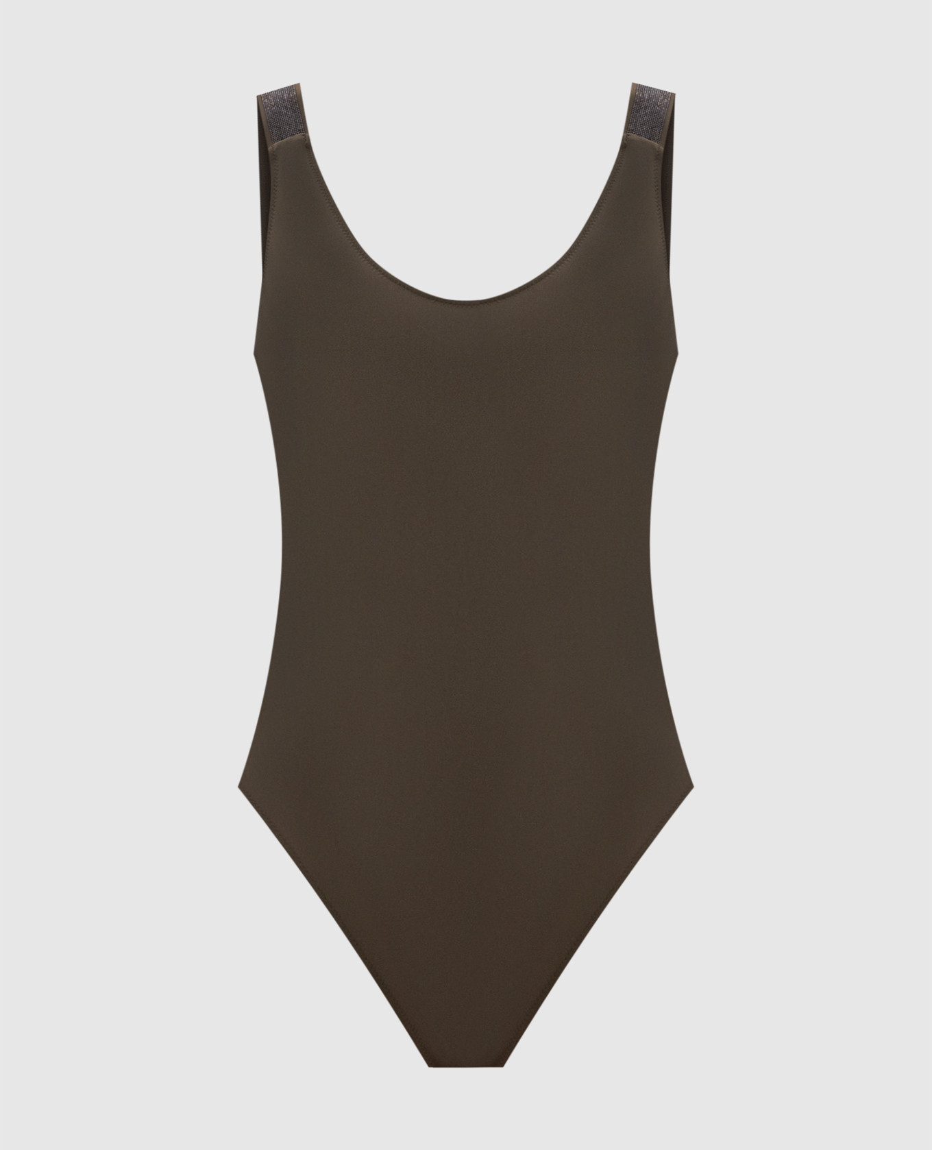 

Khaki swimsuit with monil chain Brunello Cucinelli