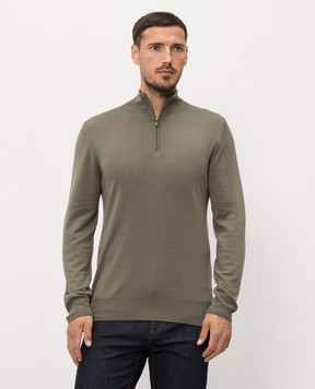 Canali Khaki wool jumper MK01149C0015