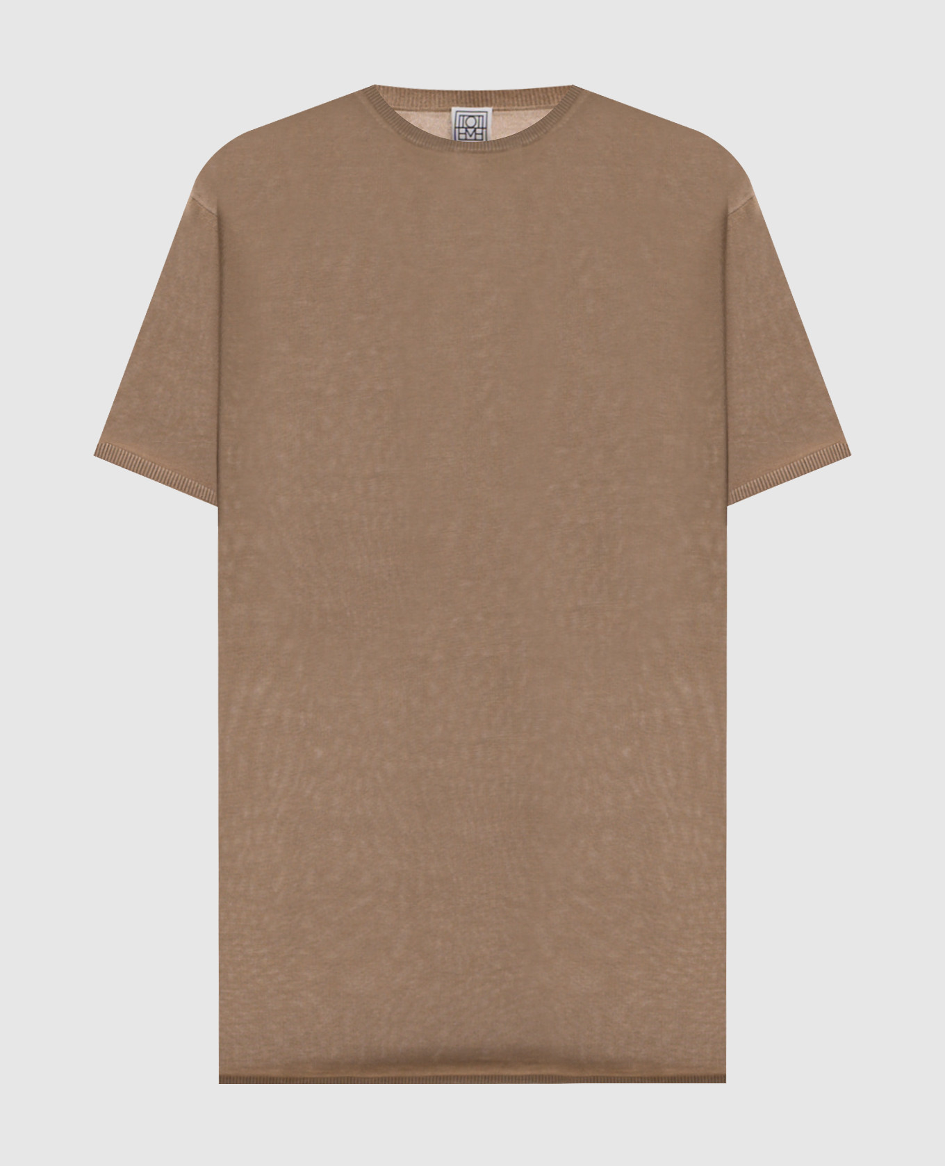 Beige straight-cut T-shirt