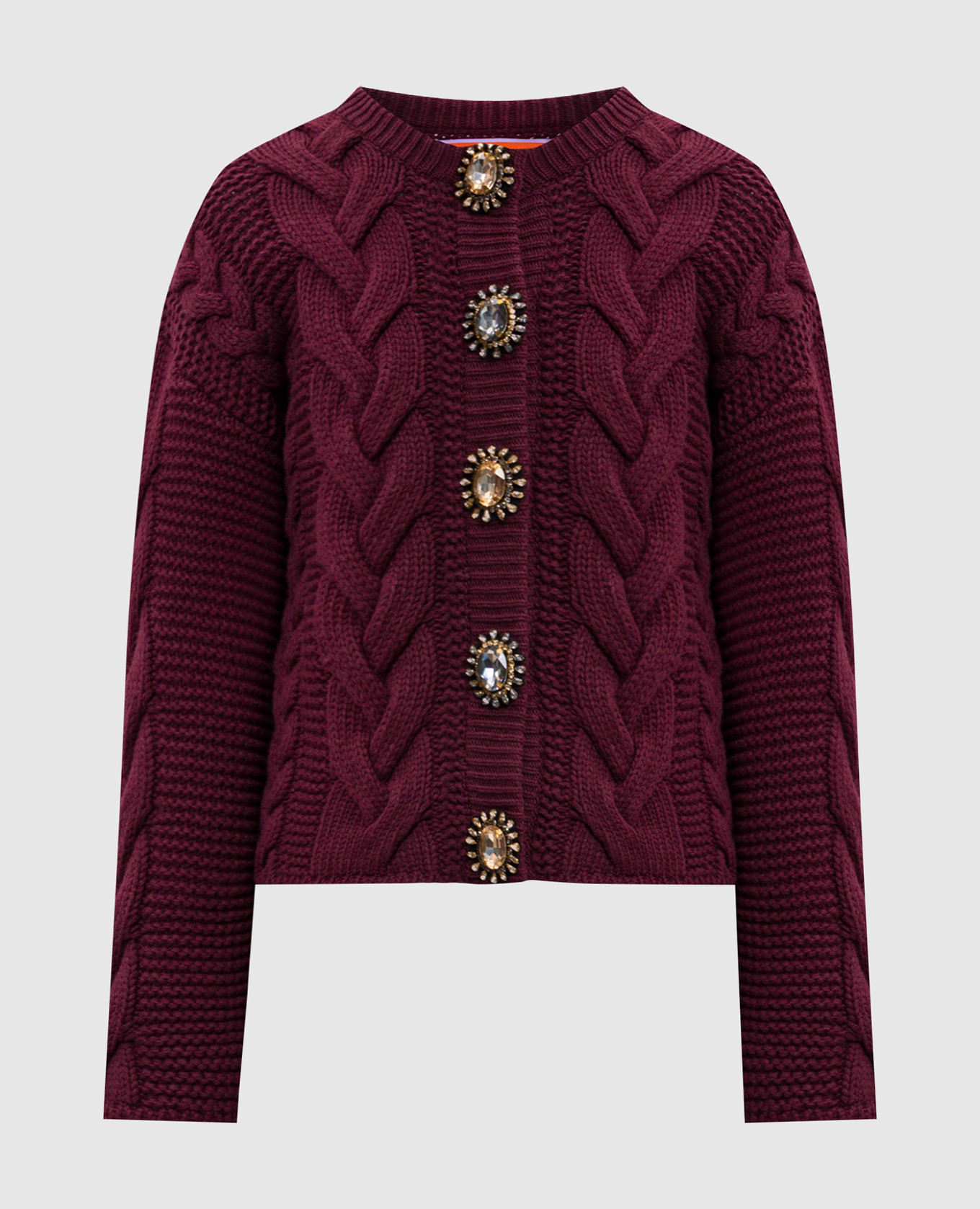 

Burgundy Portrait cardigan with wool and cashmere La DoubleJ