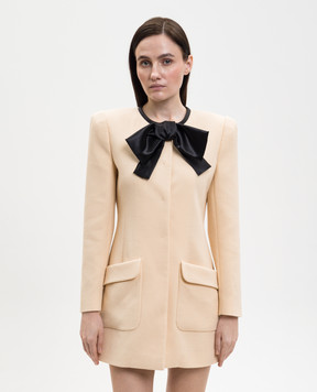 Valentino Beige wool coat with appliqué 8B0CJ4529Q0