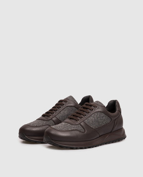 Doucal's Brown combination sneakers DU3594SYDNPJ608