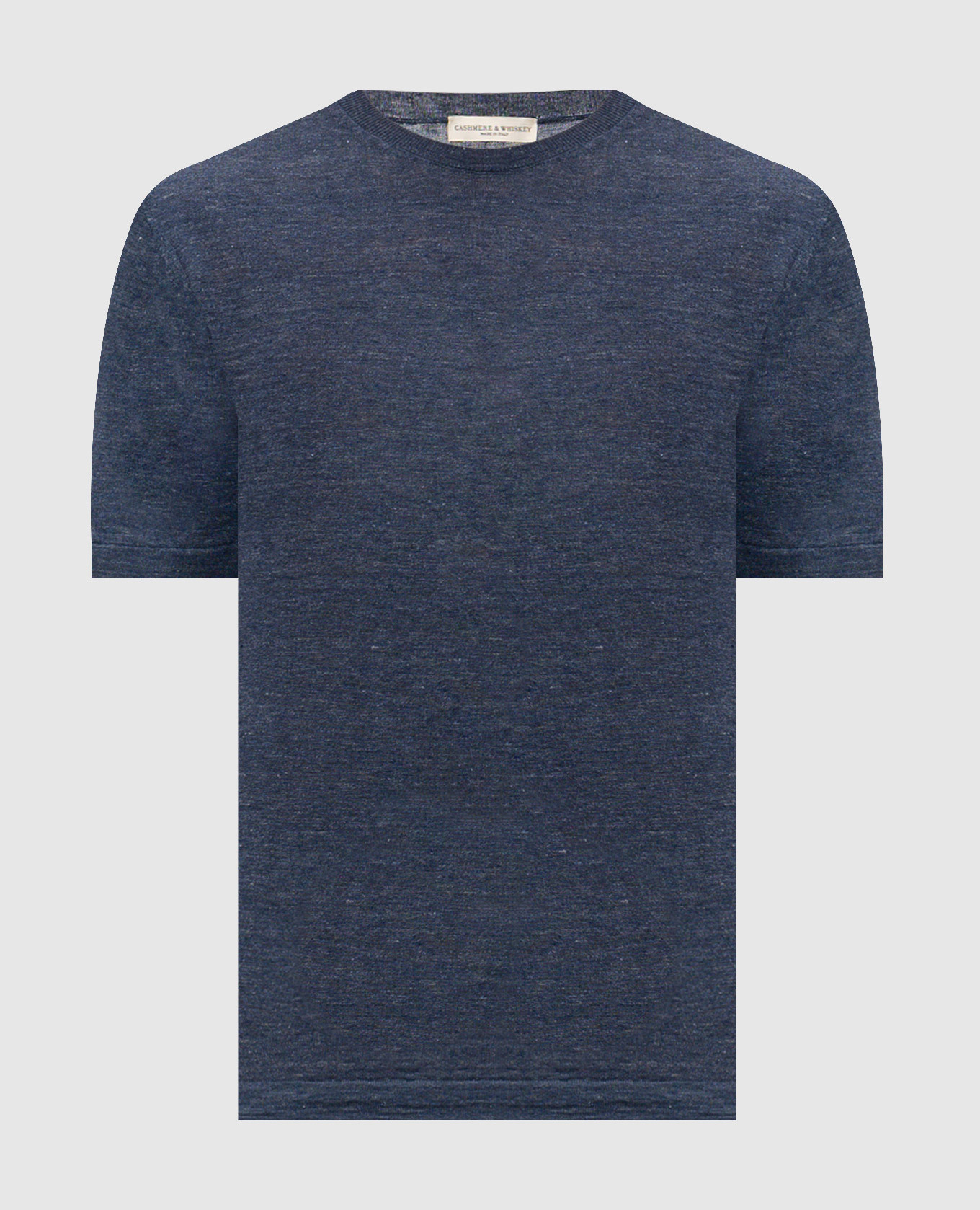 Blue linen and silk T-shirt