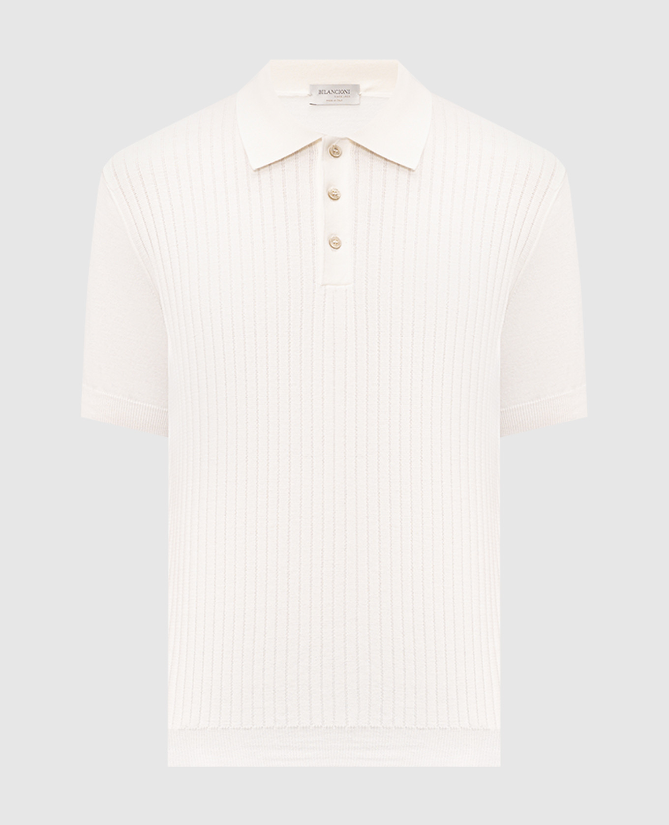 Ivory ribbed polo shirt
