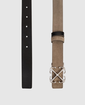 Off-White Reversible suede belt with Arrow emblem OWRB133S26LEA001