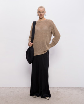 Intoca Beige openwork linen sweater 261LILLPO0102