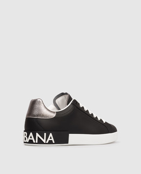 Dolce&Gabbana Black leather Portofino sneakers CS2216AH527