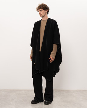 Ann Demeulemeester Black poncho with wool Ovart B0014418FA510