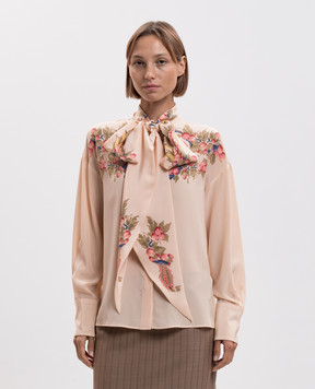 Etro Beige silk blouse with floral print WRIA007799SP11U