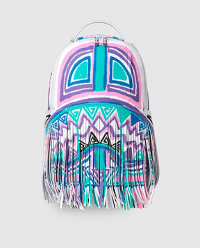 Sprayground Motivated Motion children's white backpack with fringe 910B8830NSZ