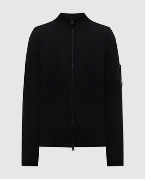 C.P. Company Black cardigan with logo patch MKN096A110560A