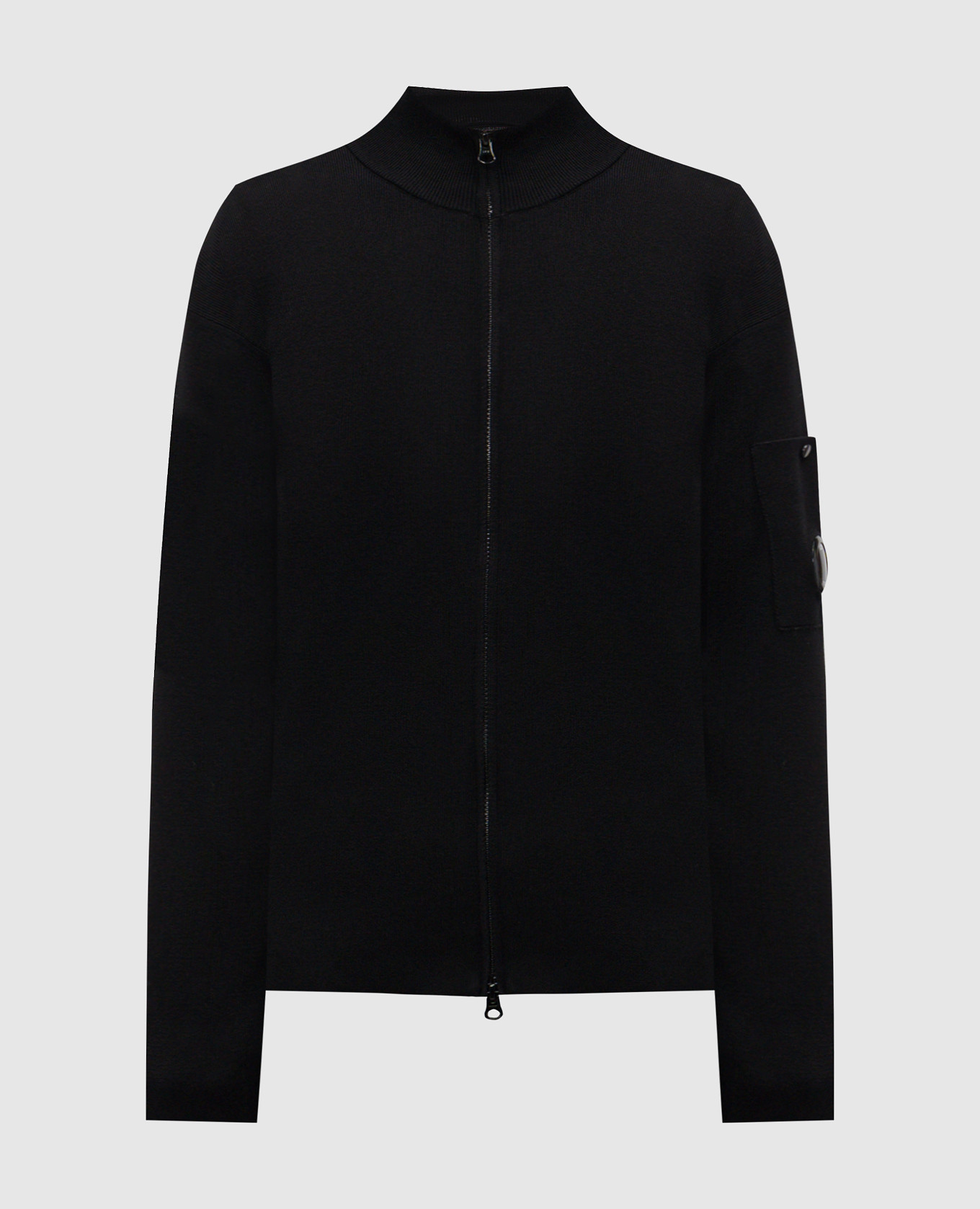 

Black cardigan with logo patch C.P. Company