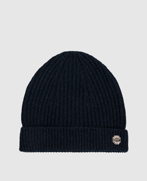 Bertolo Cashmere Navy blue cashmere hat 500019000005