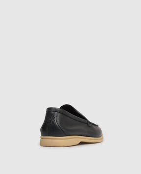 Lanciotti De Verzi Blue leather loafers FELIXVITELLOPEGGY