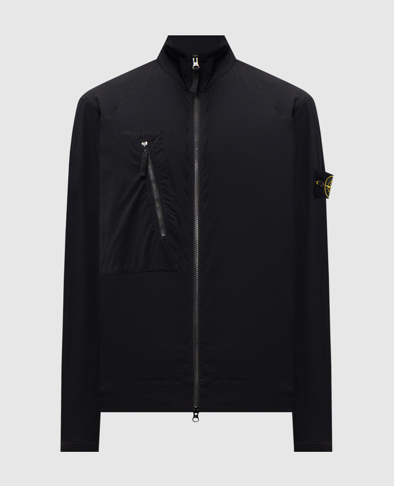

Black windbreaker with logo patch Stone Island