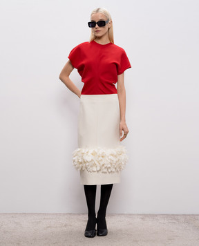 Toteme Ivory wool and silk skirt 261WRB0406FB0567