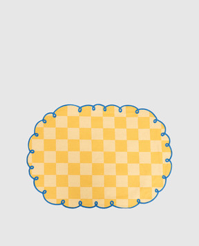 Bitossi Home Set of yellow checkered placemats DAM00001