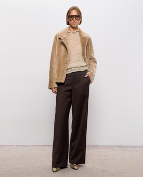 Solotre Beige openwork sweater M3AC0043