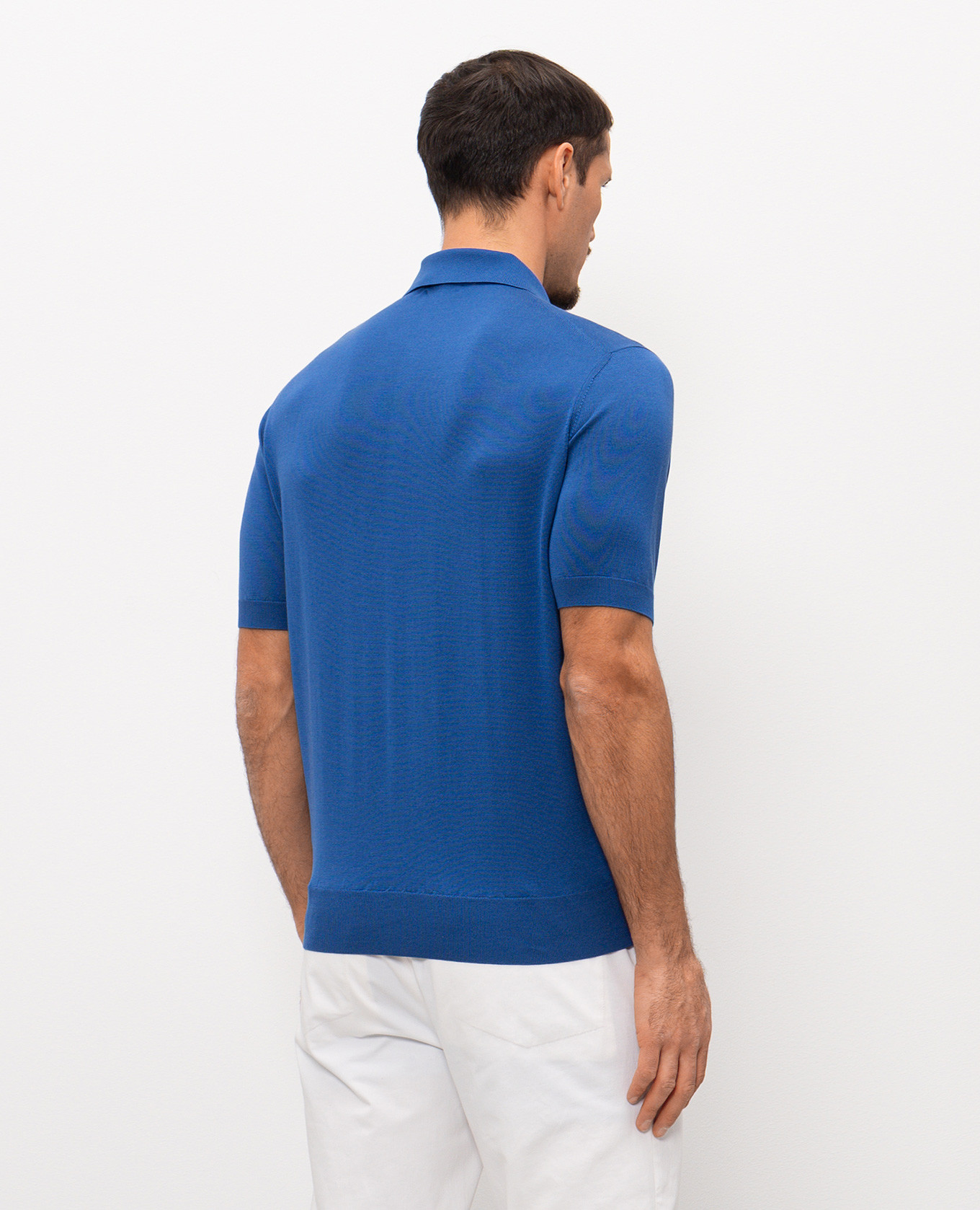 

Blue silk polo shirt Stefano Ricci