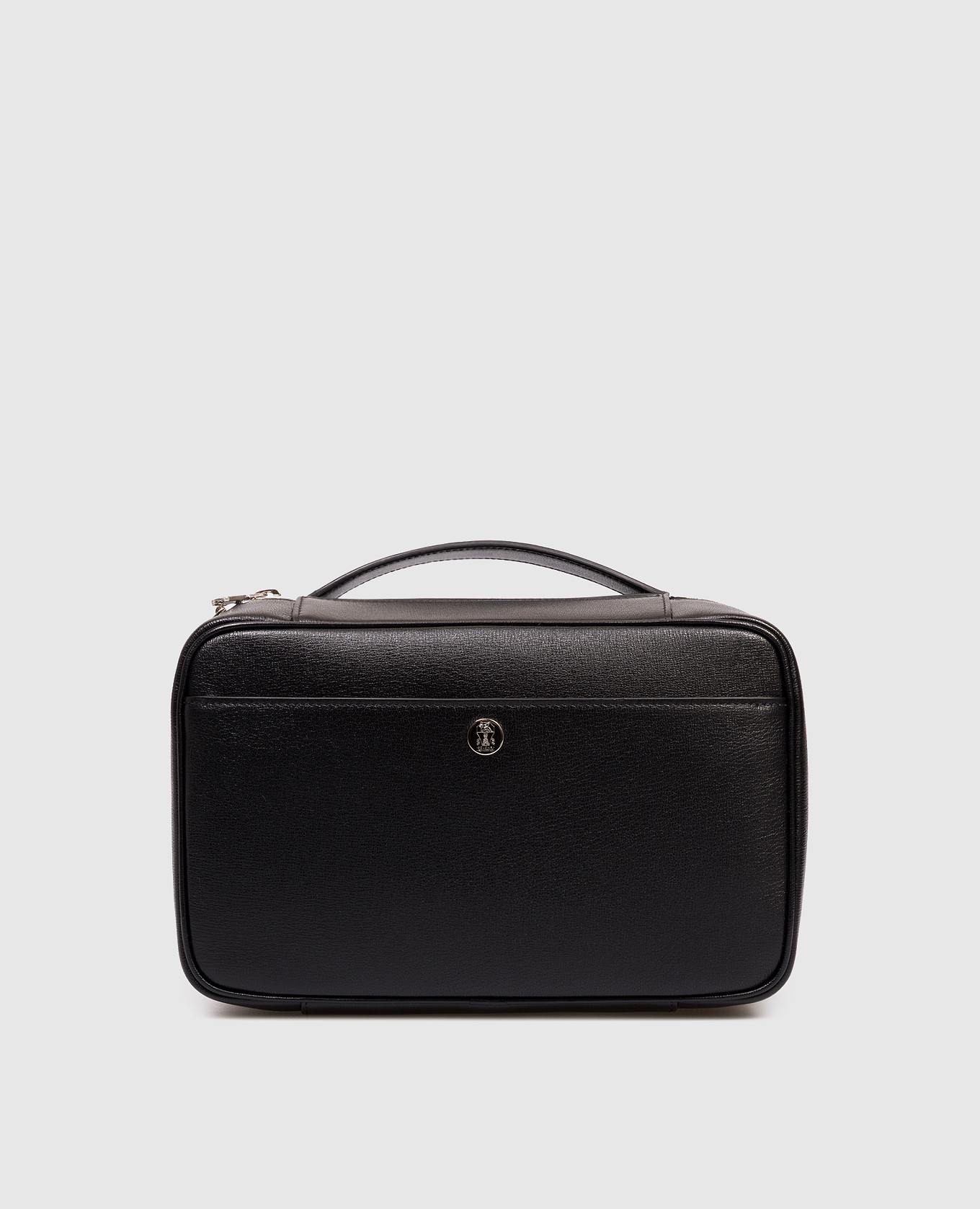 

Black leather toiletry bag with embossed logo Brunello Cucinelli