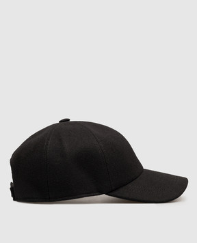 Cashmere&Whiskey Black wool and cashmere cap 9925001