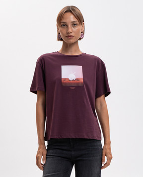 Twinset Purple T-shirt with print 262TF2090