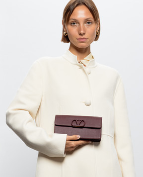 Valentino VLogo Signature burgundy leather clutch 9W2P0BB4BEM