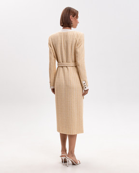 Alessandra Rich Yellow tweed dress with lurex FABX4474F4811