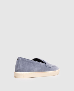 Canali Blue suede loafers RB01269461215