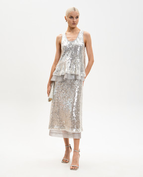 3.1 Phillip Lim Gray sequin top E26121775NSQ