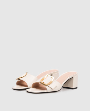 Bally Boucle Ivory Leather Mules WS550SVT005