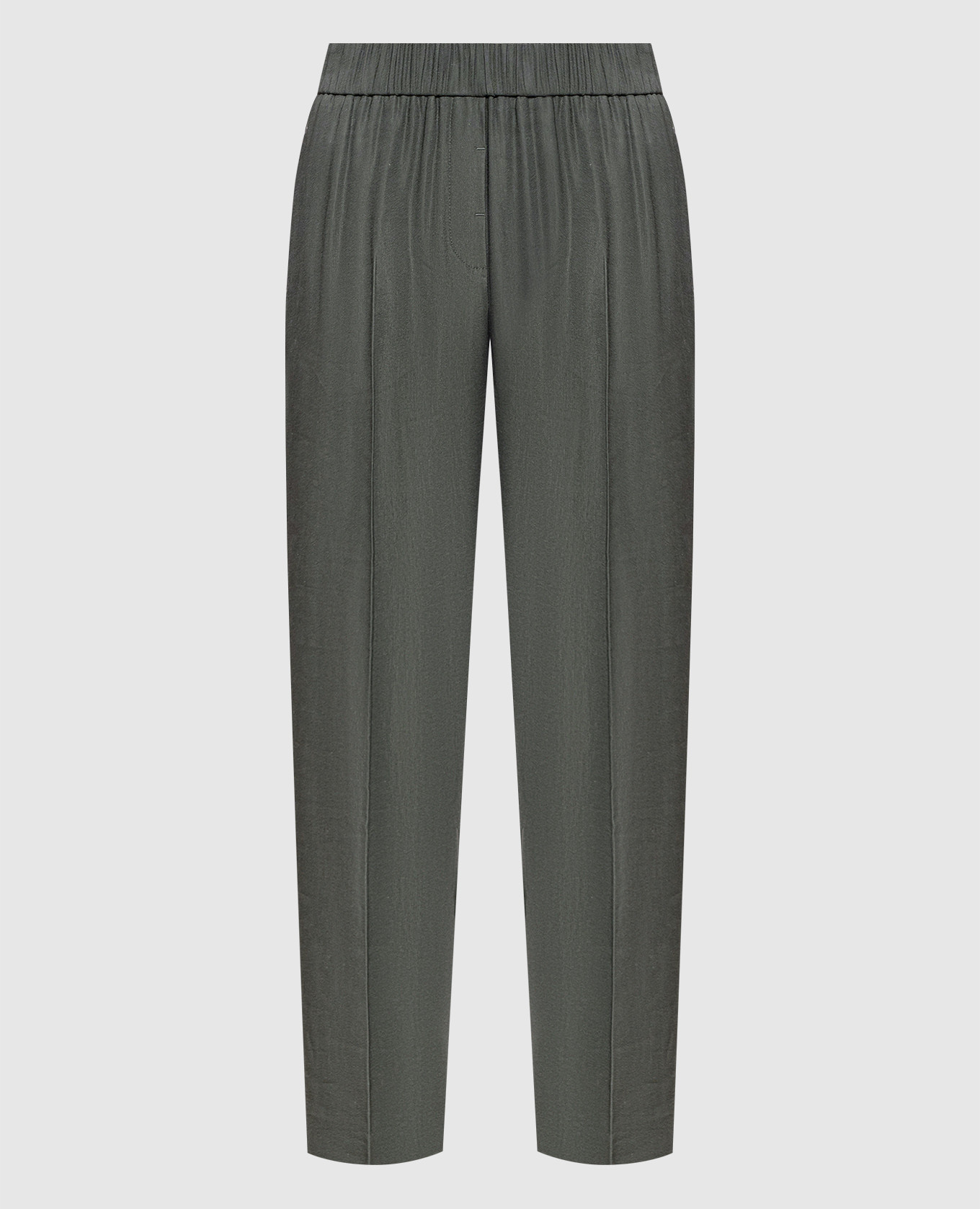 Green linen pants with chain