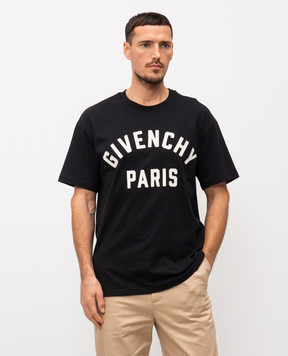 Givenchy Black T-shirt with logo BM71NK3YRS