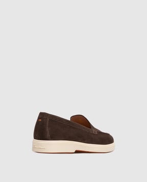Santoni Brown suede loafers WUYA58856TISNPYL