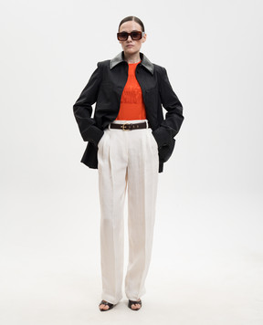 Max Mara GIOVANE orange T-shirt with monogram embroidery MXMGIOVANE