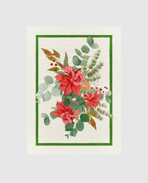 TESSITURA TOSCANA TELERIE Garland Glee white linen kitchen towel NC240032020067