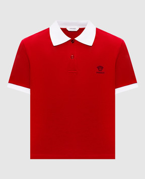 Versace Red polo shirt with embroidery 10242351A17681
