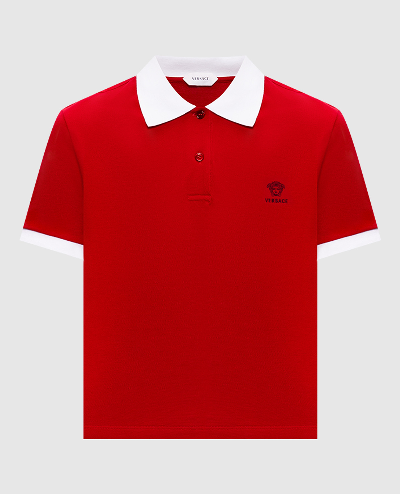 Red polo shirt with embroidery