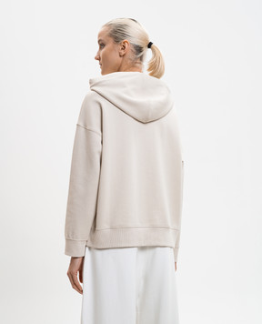 Max Mara Beige SMMANDREA hoodie with logo embroidery SMMANDREA