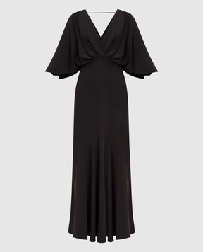 Agnona Brown midi dress with silk TR1105YU5074