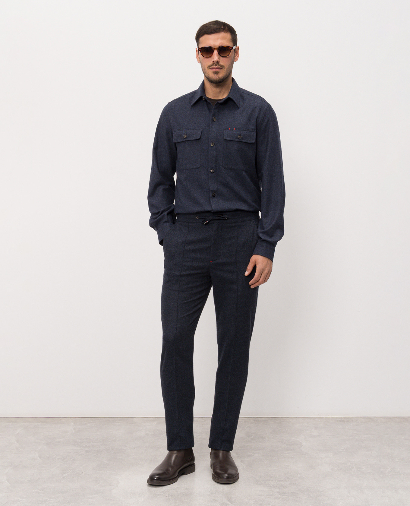 Blue wool and cashmere shirt ISAIA 2