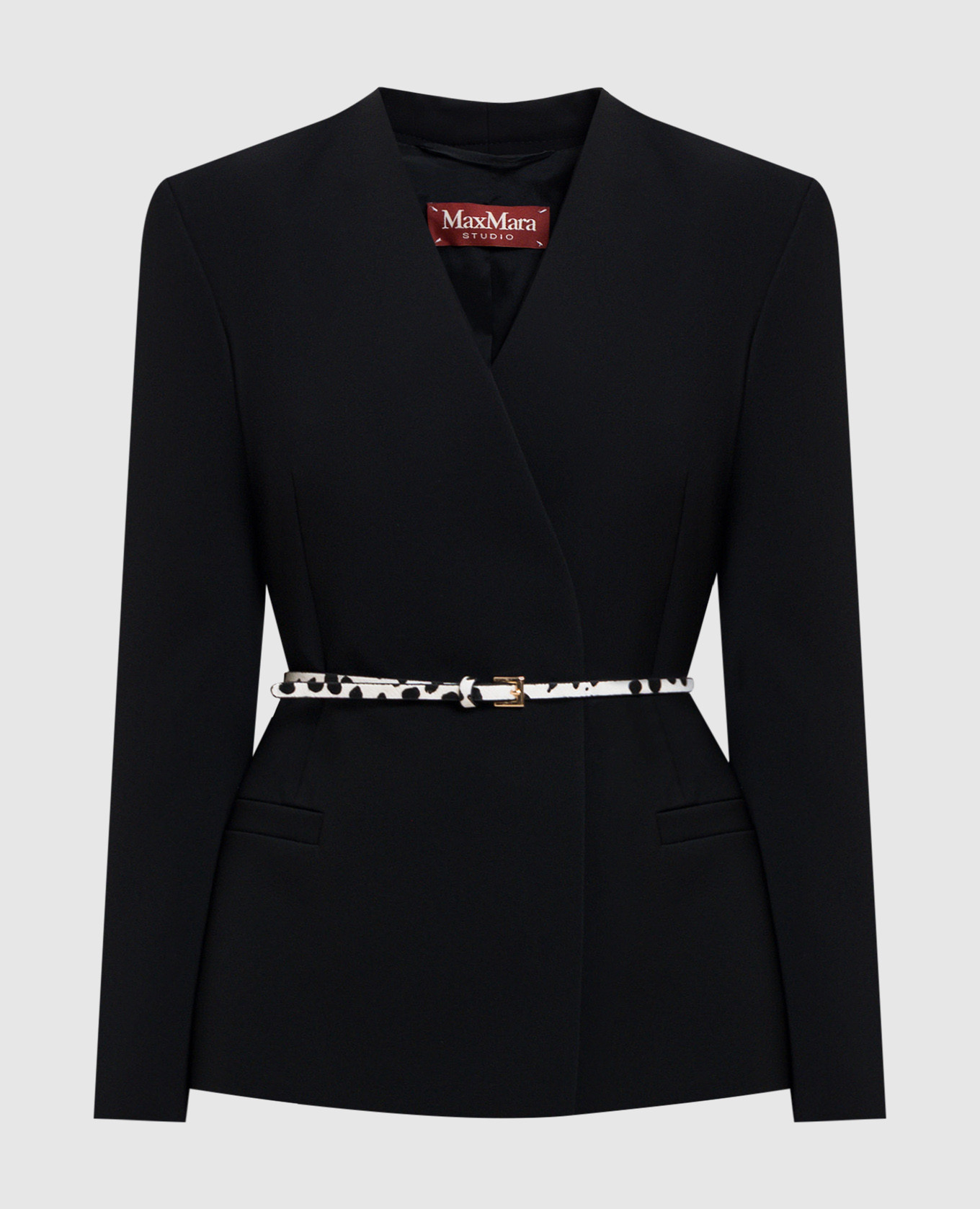 

Black double-breasted jacket MSTQUINOA with belt Max Mara