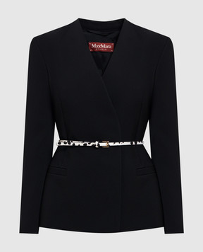 Max Mara Black double-breasted jacket MSTQUINOA with belt MSTQUINOA