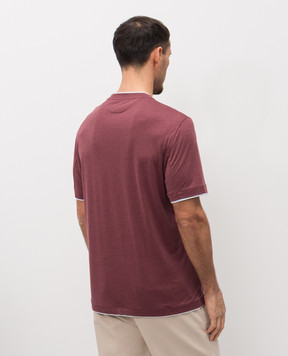 Brunello Cucinelli Red T-shirt with layering effect MR8337427