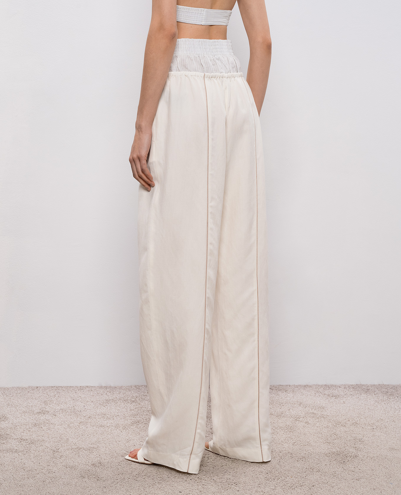 

Beige Paji linen pants SSHEENA