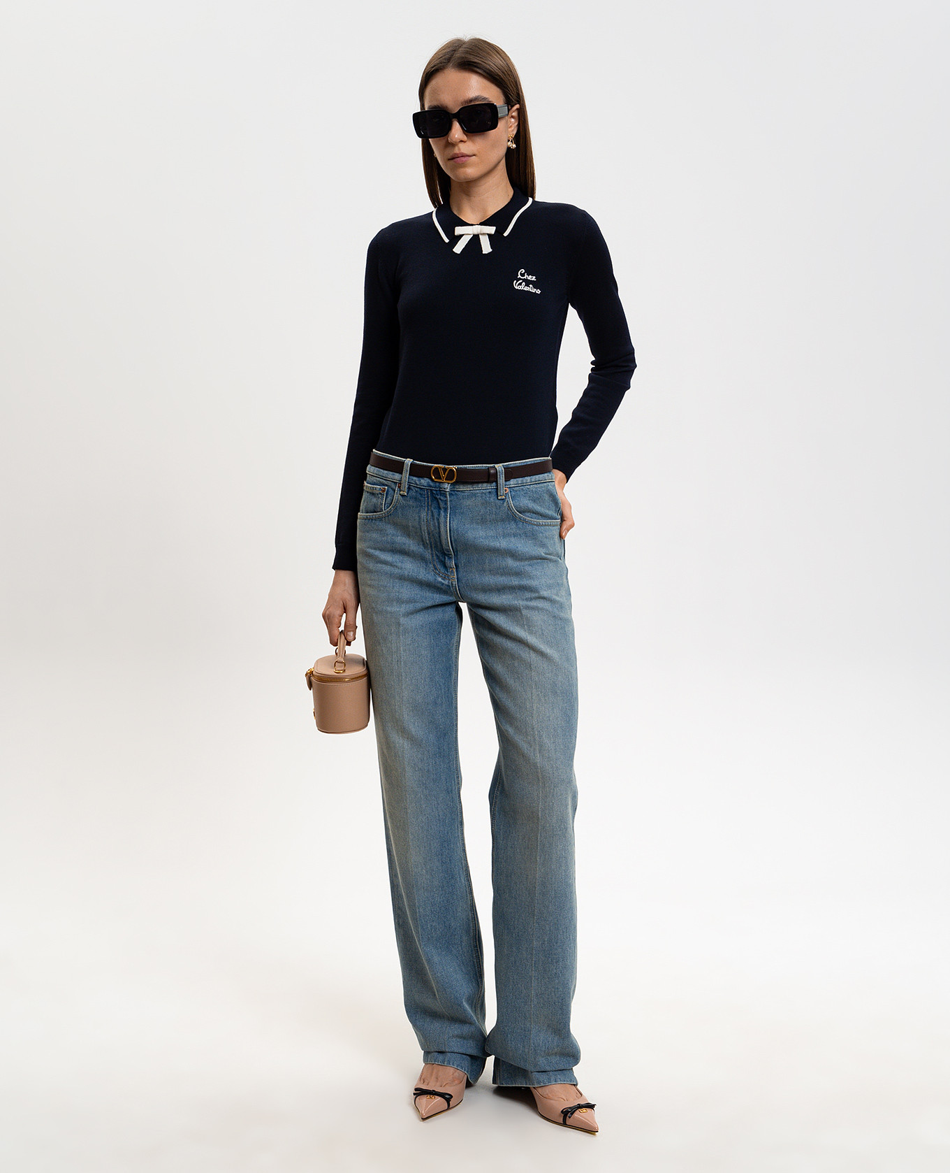 Blue wool jumper with logo Valentino 2